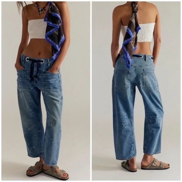 We The Free Moxie Barrel Pull-On Jeans Sz 28 EUC denim - Picture 8 of 8